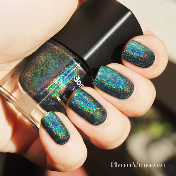 Colorful Glitter Holographic Nail Art