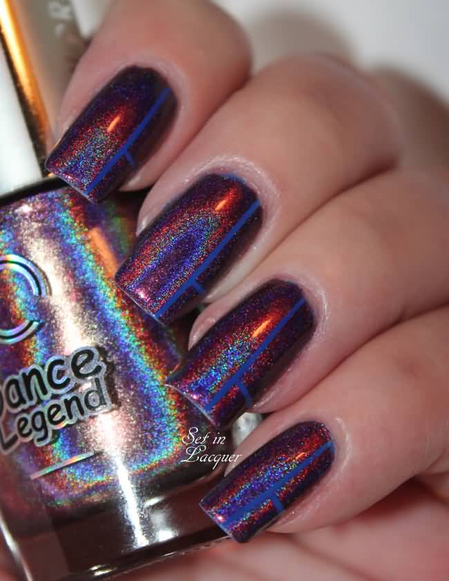 Colorful Holographic Nail Art