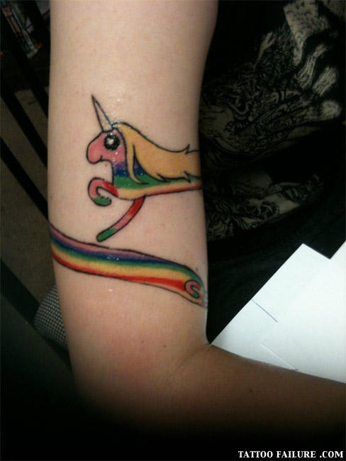 Colorful Worm Having Horn Arm Band Style Tattoo On Half Sleeve