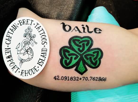 Cool Celtic Shamrock Leaf Tattoo