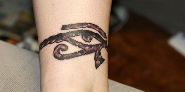 Cool Grey Ink Horus Eye Small Tattoo