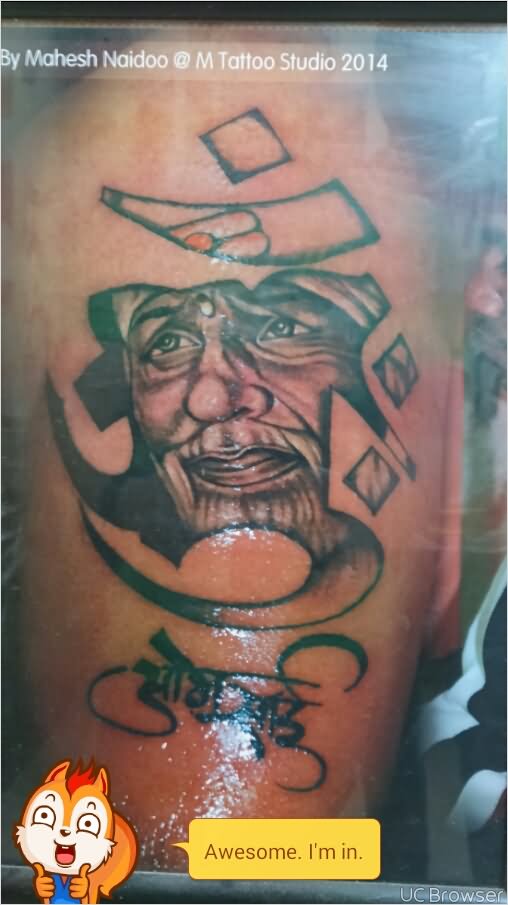 Creative Om Sai Baba Tattoo