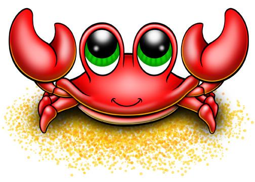 Cute Red Crab Temporary Tattoo Design