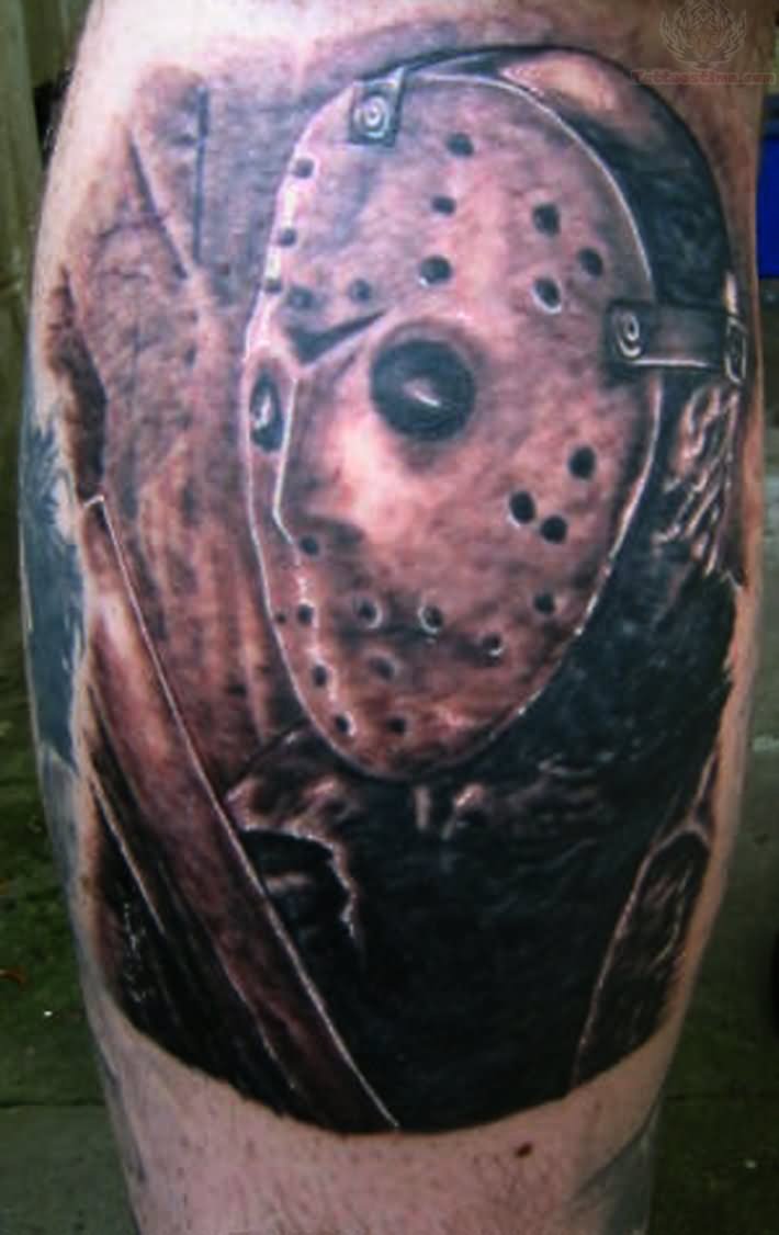Dark Ink Jason With Knife Tattoo
