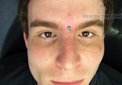 Dermal Anchor Third Eye Piercing For Men
