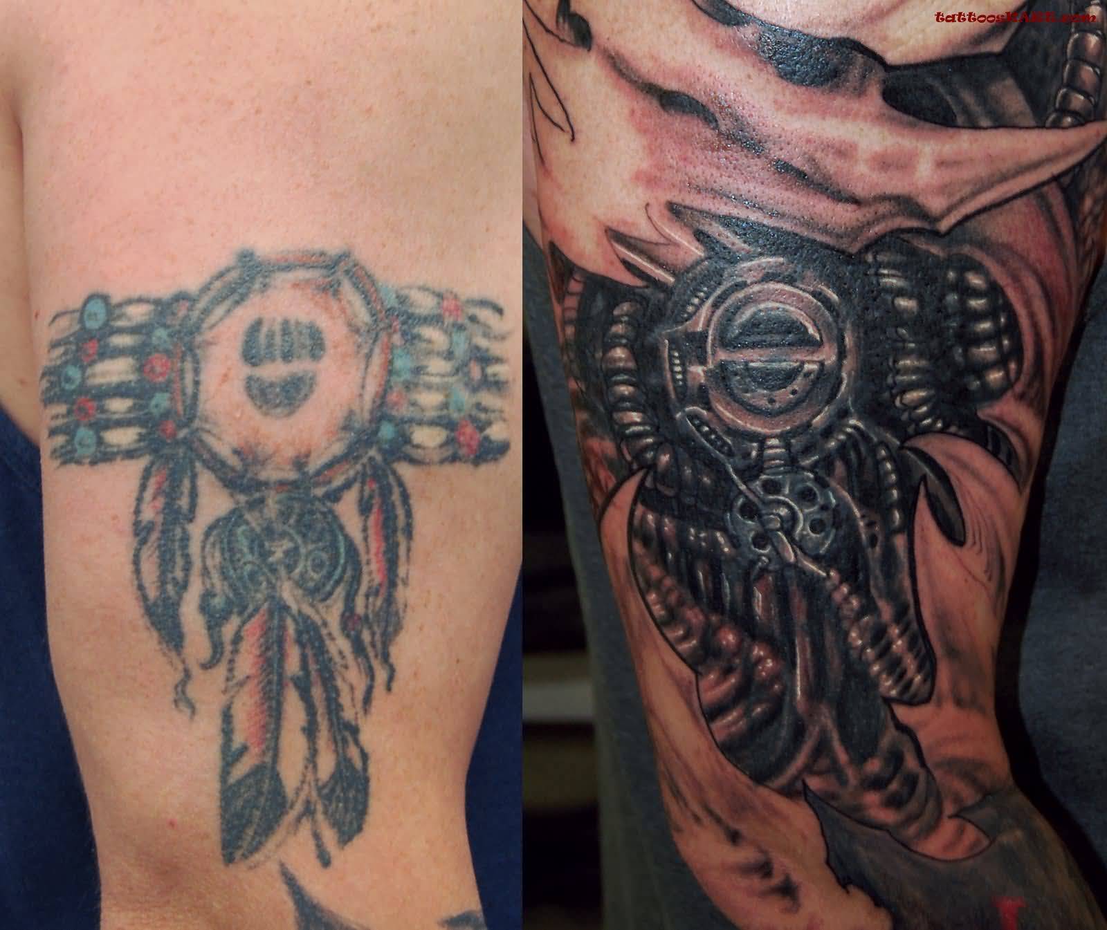 Dreamcatcher And Mechanical Tattoo