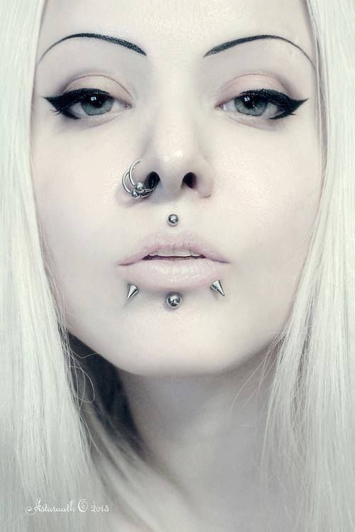 Dual Nostril And Cyber Bites Piercing Picture