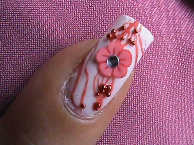 Elegant 3D Flower Nail Art Design For Women