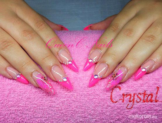 French Tip Pink Stiletto Nail Art