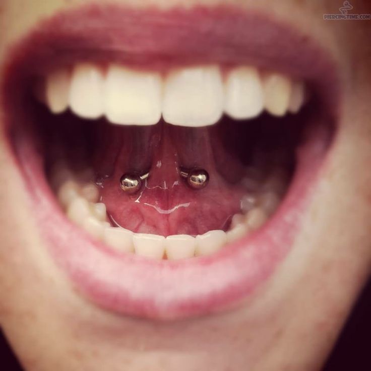 Frenulum Piercing With Curved Barbell