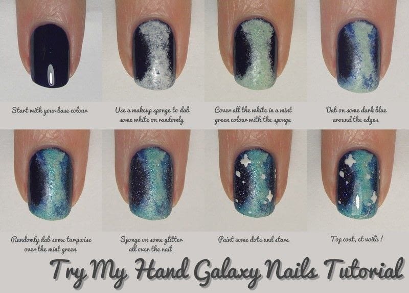 Galaxy Nail Art Tutorial Design Idea