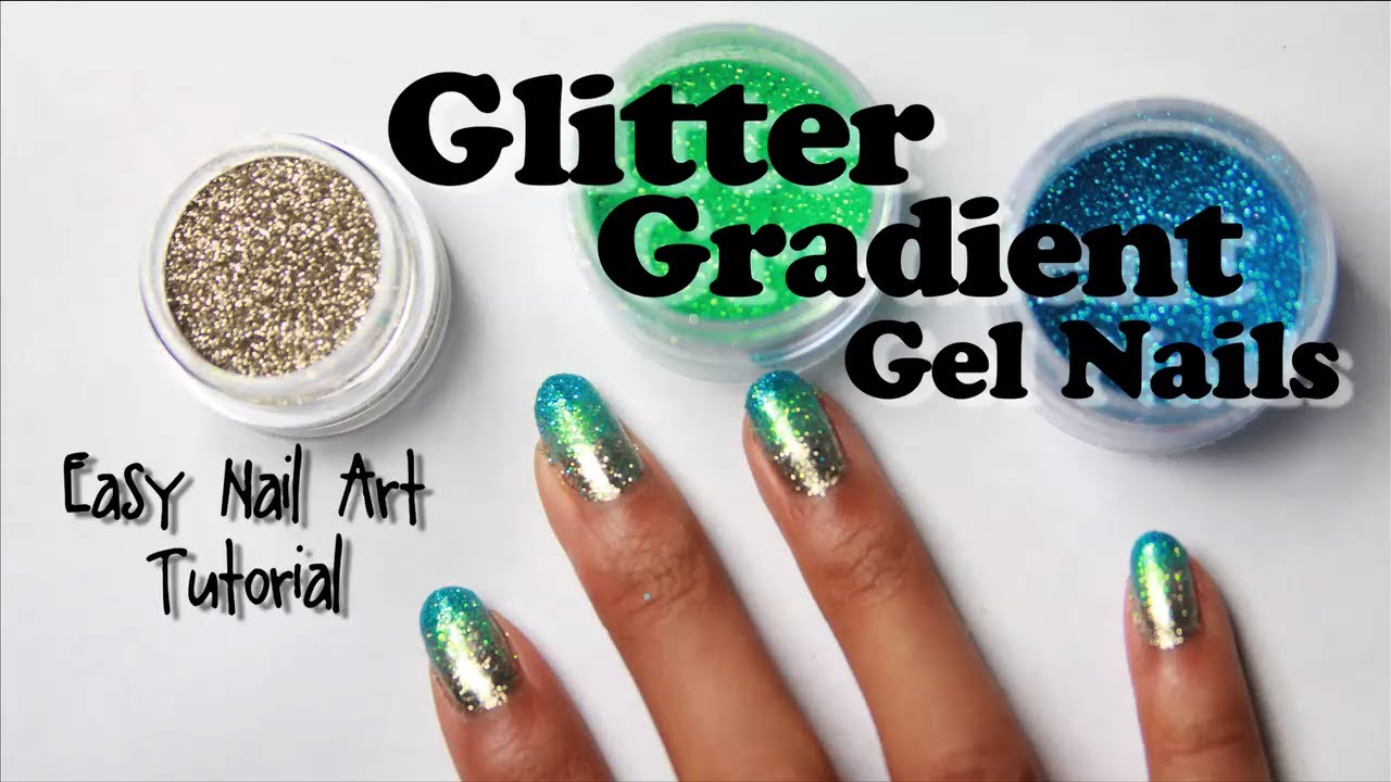 Glitter Gradient Gel Nail Art