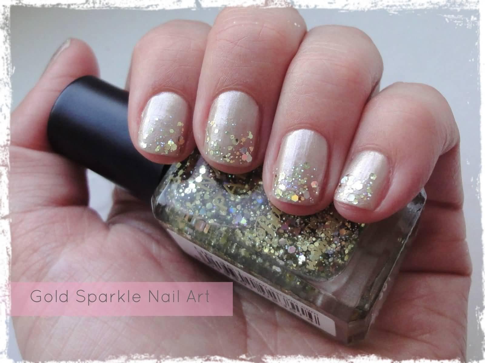 Gold Sparkle Glitter Nail Art