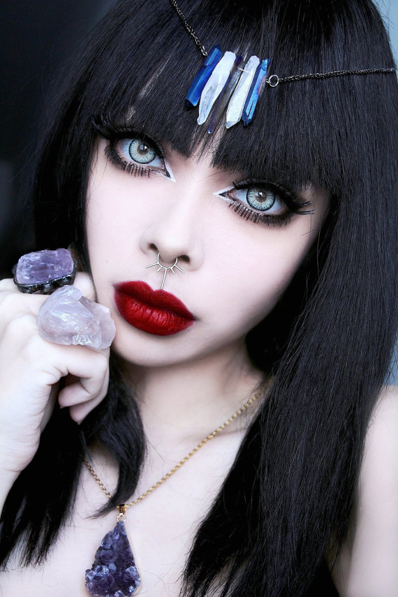 Gothic Girl With Septum Piercing Picture