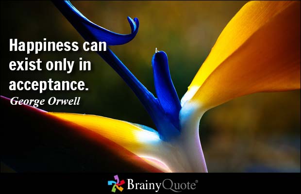 Happiness can exist only in acceptance - George Orwell