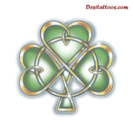 Impressive Celtic Shamrock Leaf Tattoo Design