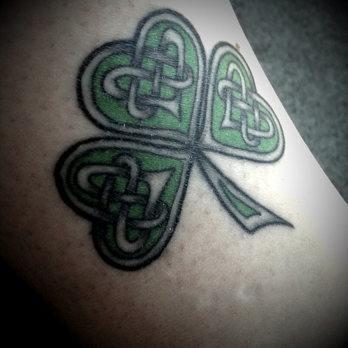 Impressive Celtic Shamrock Leaf Tattoo