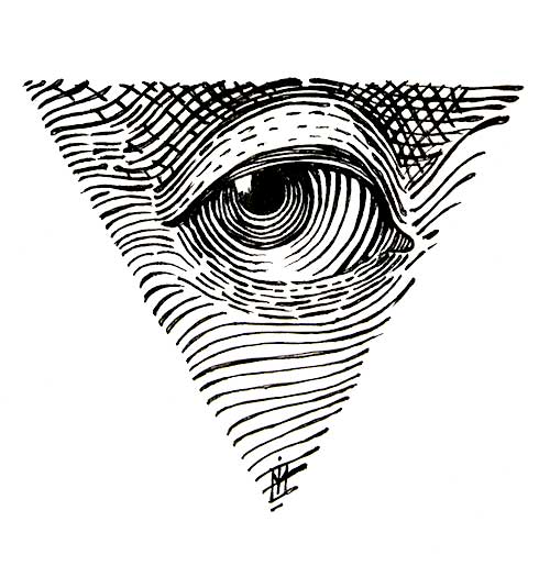 Incredible Triangle Eye Tattoo Design