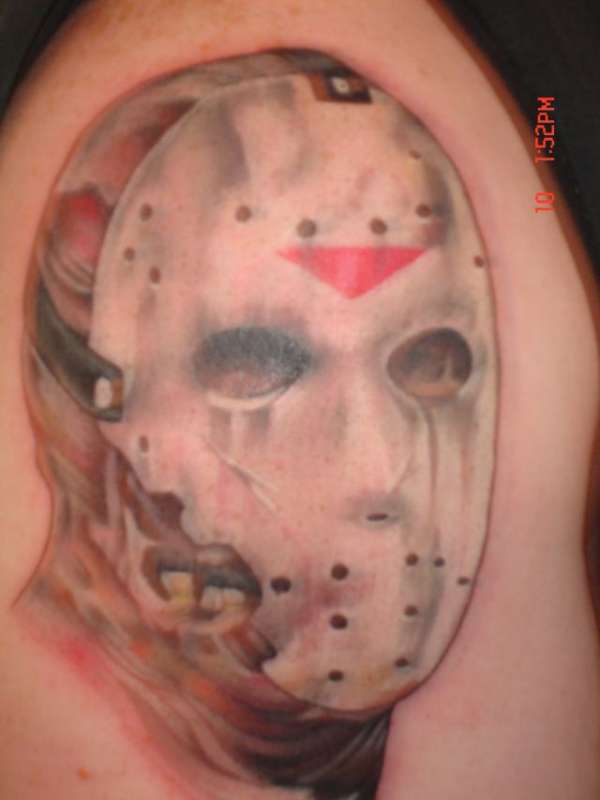 Large Simple Jason Head Tattoo
