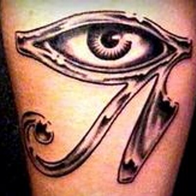 Lovely Grey Ink Horus Eye Tattoo