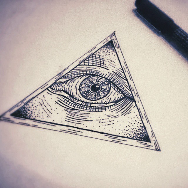 Lovely Triangle Eye Tattoo Sample