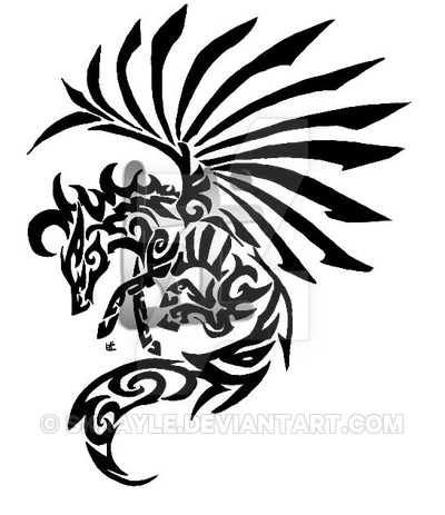Lovely Tribal Pegasus Tattoo Stencil By Skrayle