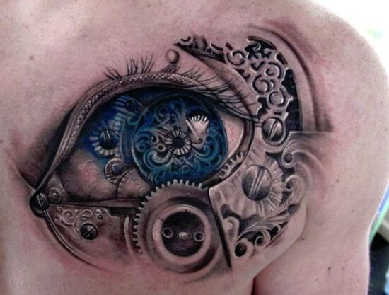 Magnificent Eye Mechanical Tattoo