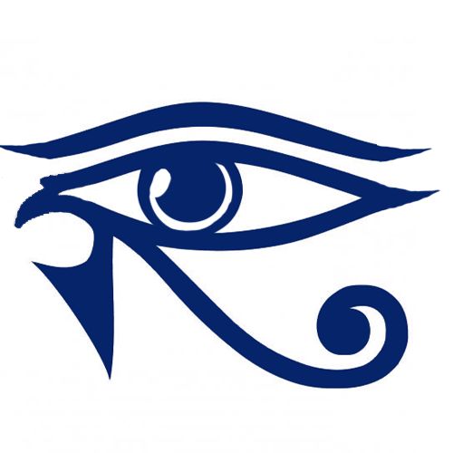 Nice Blue Ink Horus Eye Tattoo Stencil