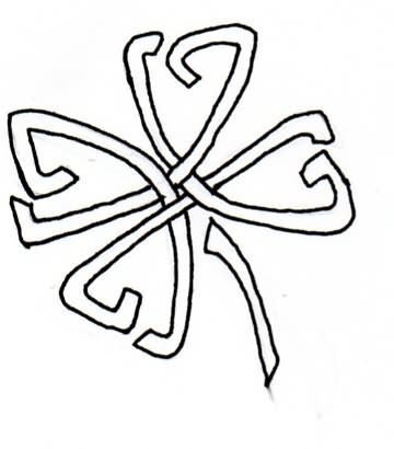 Nice Celtic Shamrock Outline Tattoo Design