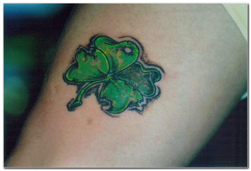 Nice Four Leaf Shamrock Tattoo