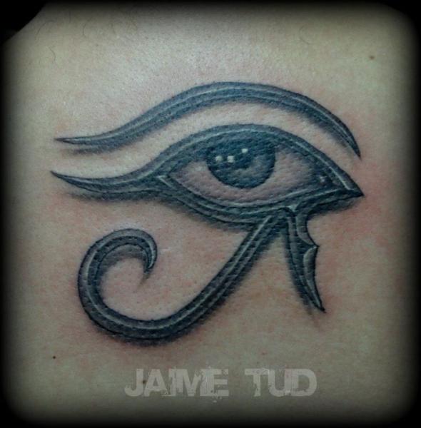 Nice Grey Ink 3D Horus Eye Tattoo