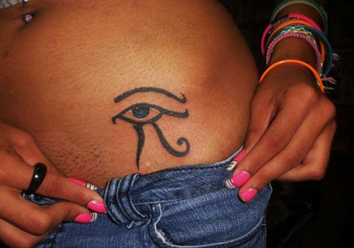 Nice Horus Eye Tattoo On Waist