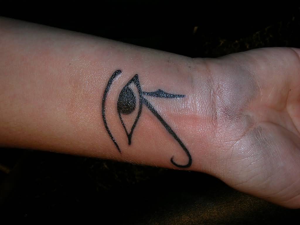 Nice Horus Eye Tattoo On Wrist