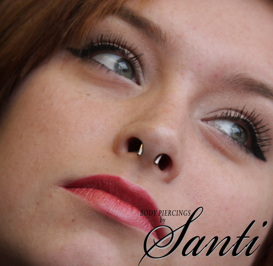 Nice Septum Piercing With 12g Ring by Santi