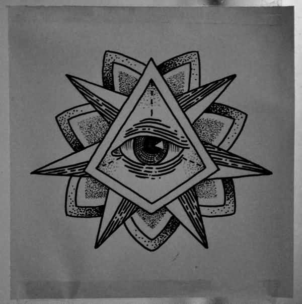 Nice Small Triangle Eye Tattoo Stencil