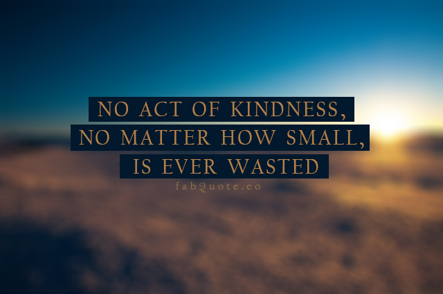 No Act Of Kindness NO Matter How Small Is Ever Wasted