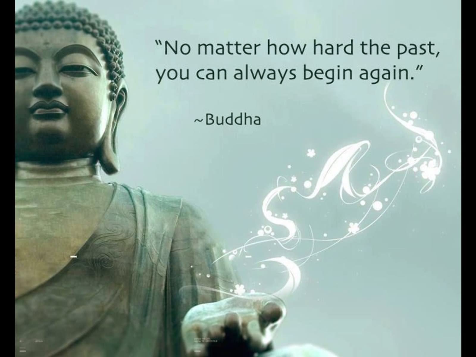 No matter how hard the past, you can always begin again. Buddha