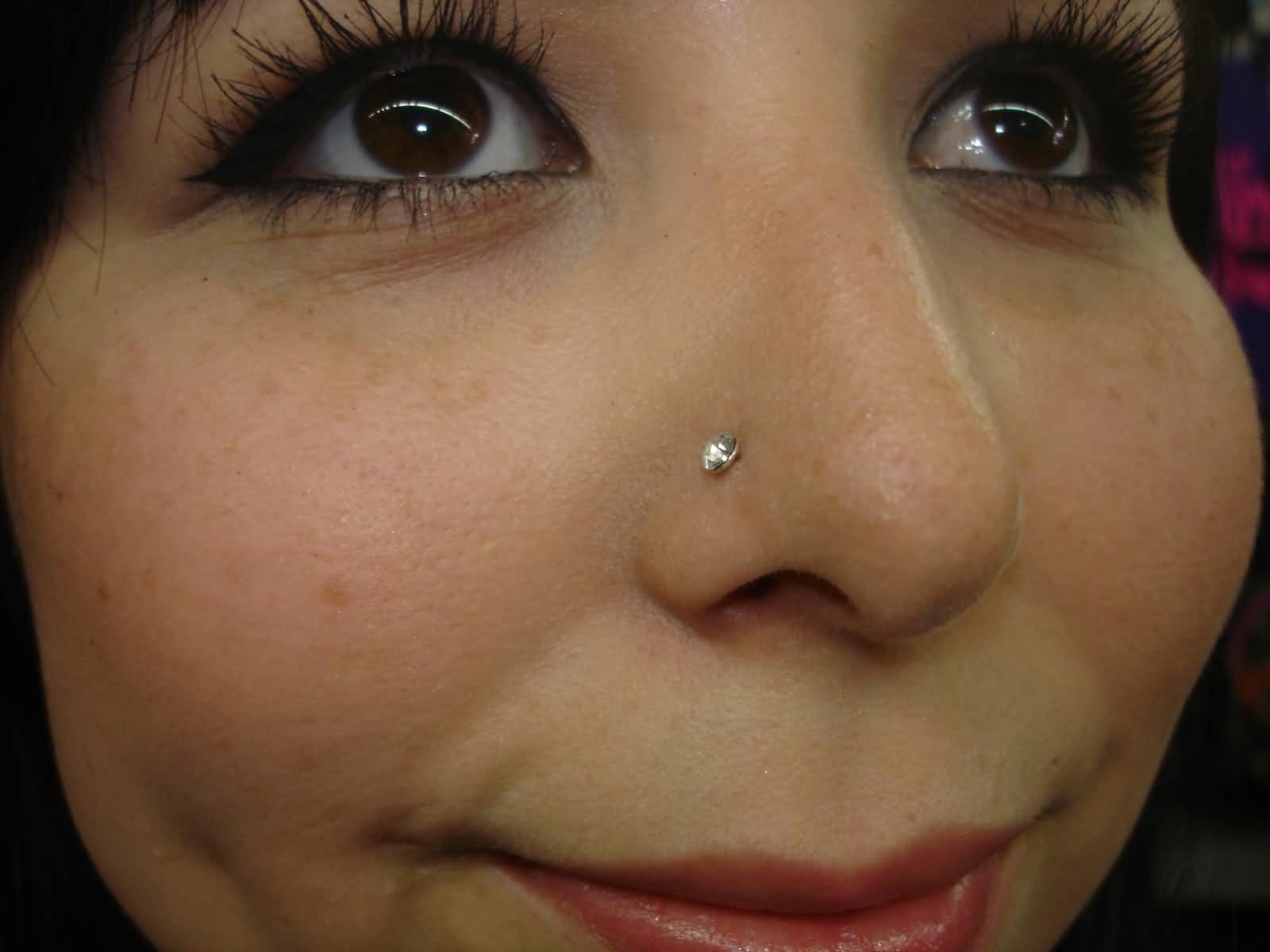 Nostril Piercing With Diamond Stud
