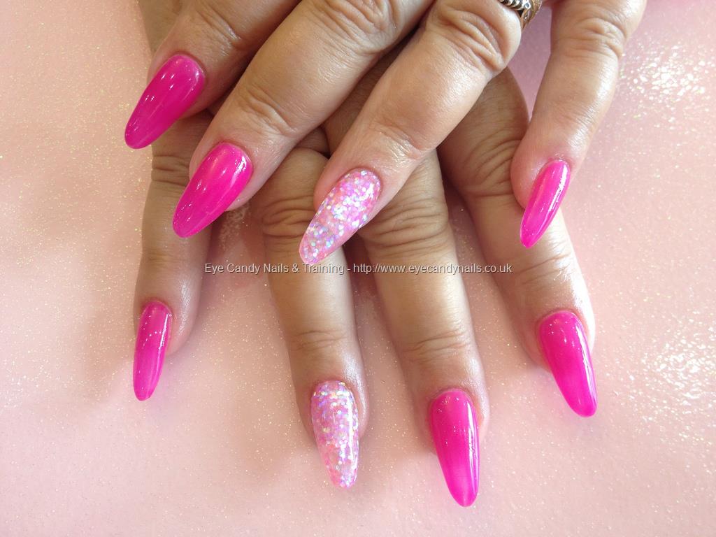 Pink Gel Stiletto Nail Art