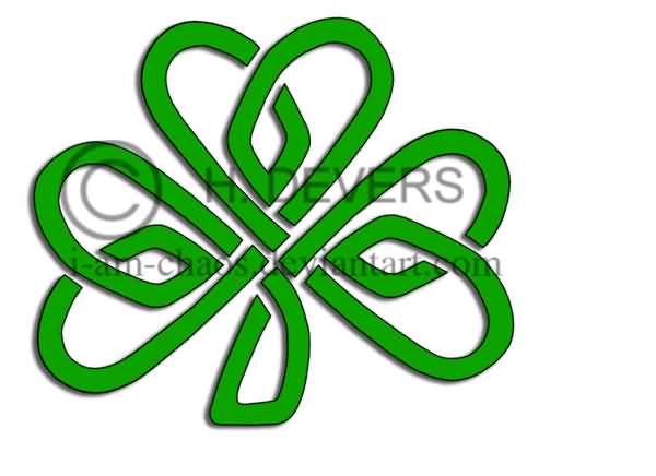 Pretty Celtic Shamrock Leaf Tattoo Stencil By HDevers