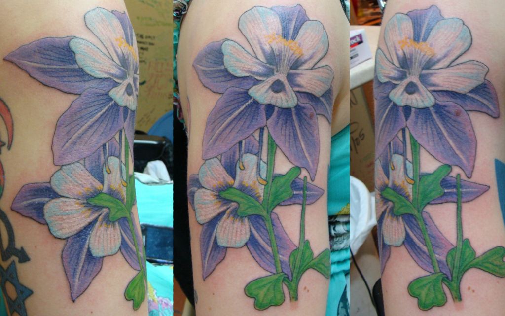 Pretty Purple Iris Flower Tattoo
