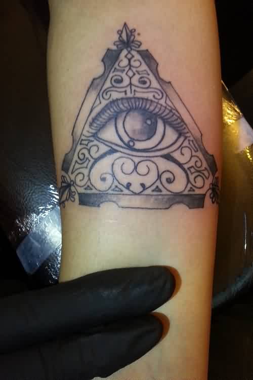 Pretty Triangle Eye Tattoo On Forearm