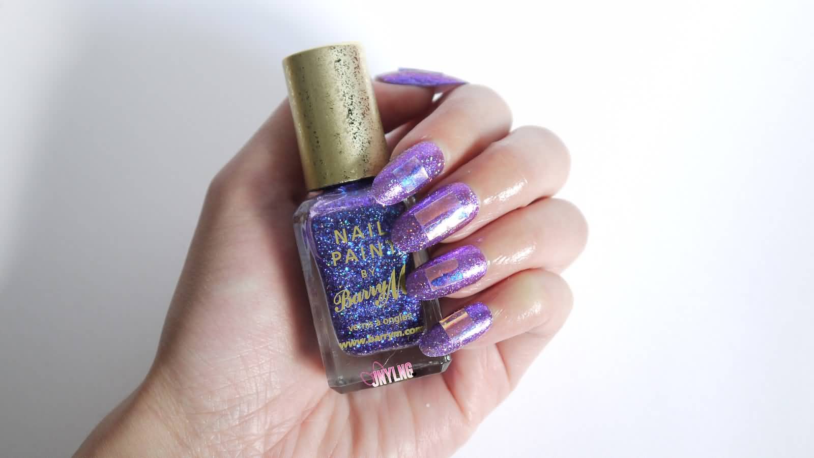 Purple Hologram Nail Art