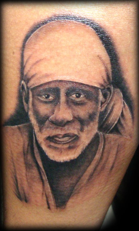 Sai Baba Portrait Tattoo