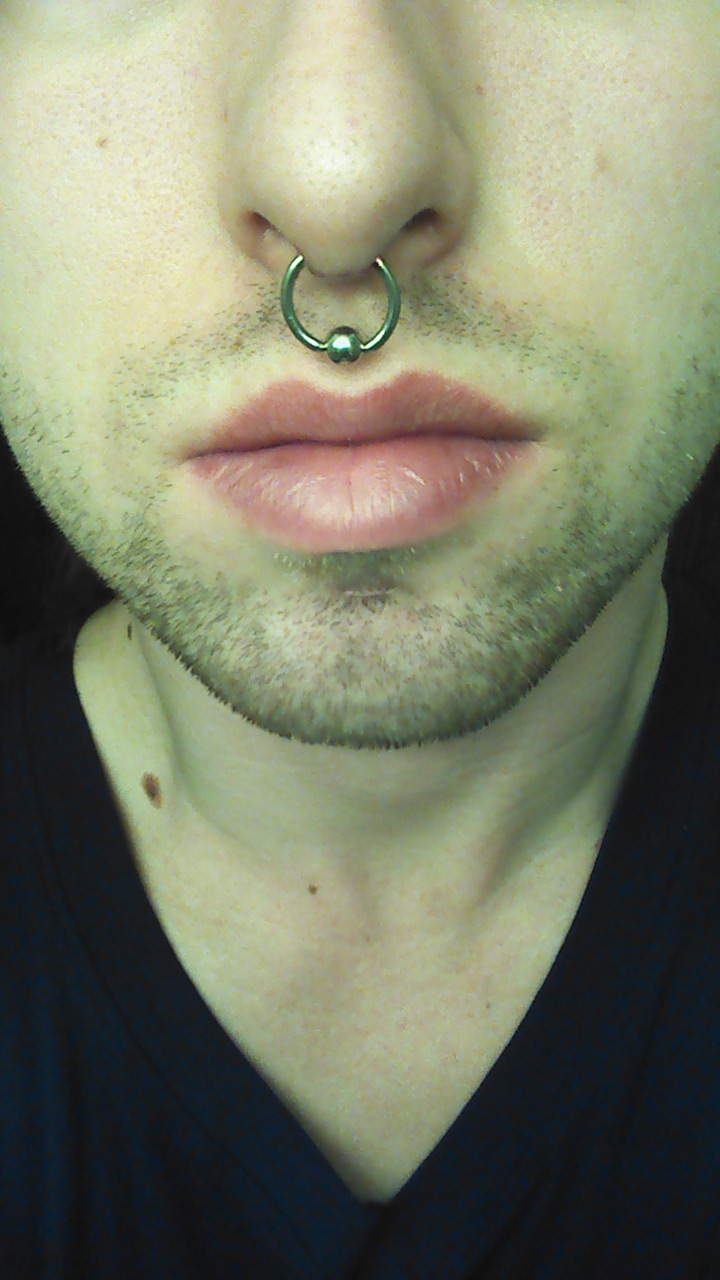 Septum Piercing With Ball Closure Ring For Men