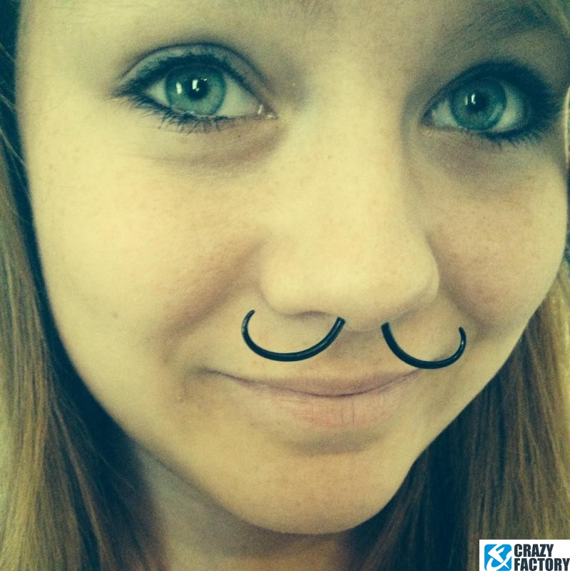 Septum Piercing With Mustache Jewelry