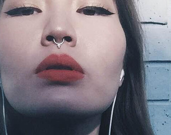 Septum Piercing With Nose Ring