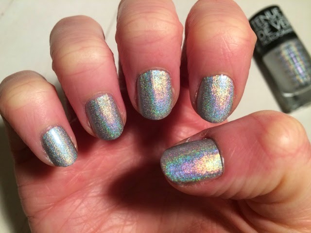Silver Holographic Nail Design