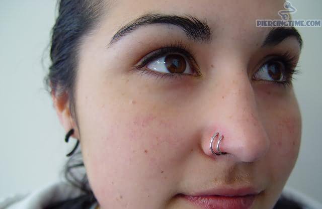 Silver Nose Rings Dual Nostril Piercing