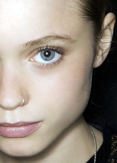 Silver Ring Nostril Piercing Idea For Girls